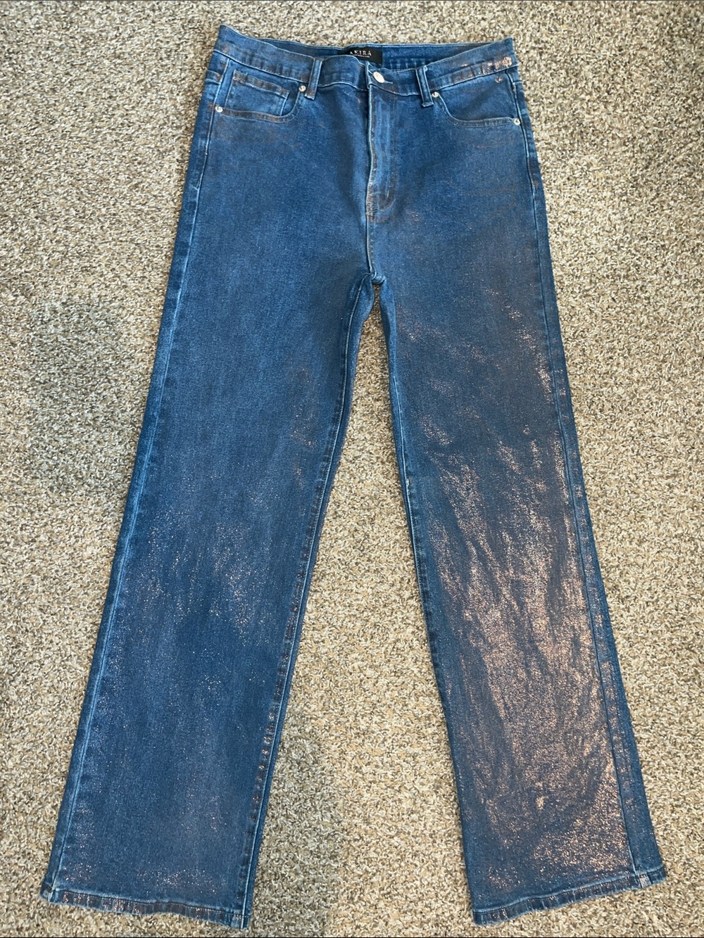 AKIRA Pink Shimmer Straight-Leg